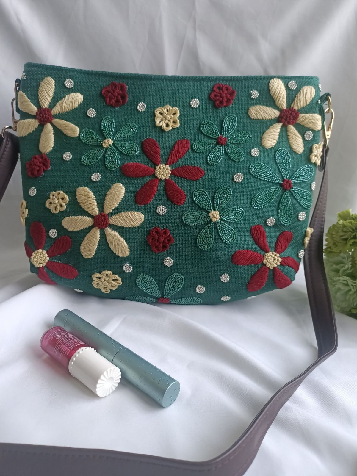 green-half-moon-sling-bag